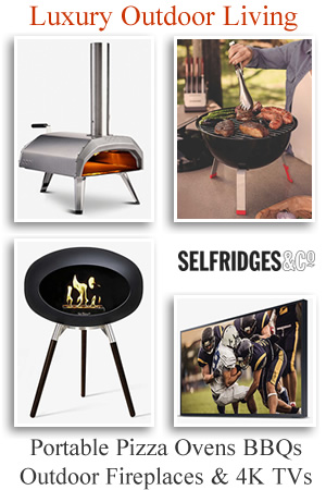 Portable Pizza Ovens BBQs Outdoor Firelaces & 4k TVs